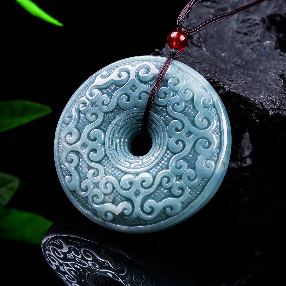 Women'S Accessories Designer - Natural Burmese Jadeite Flower Pendant Necklace