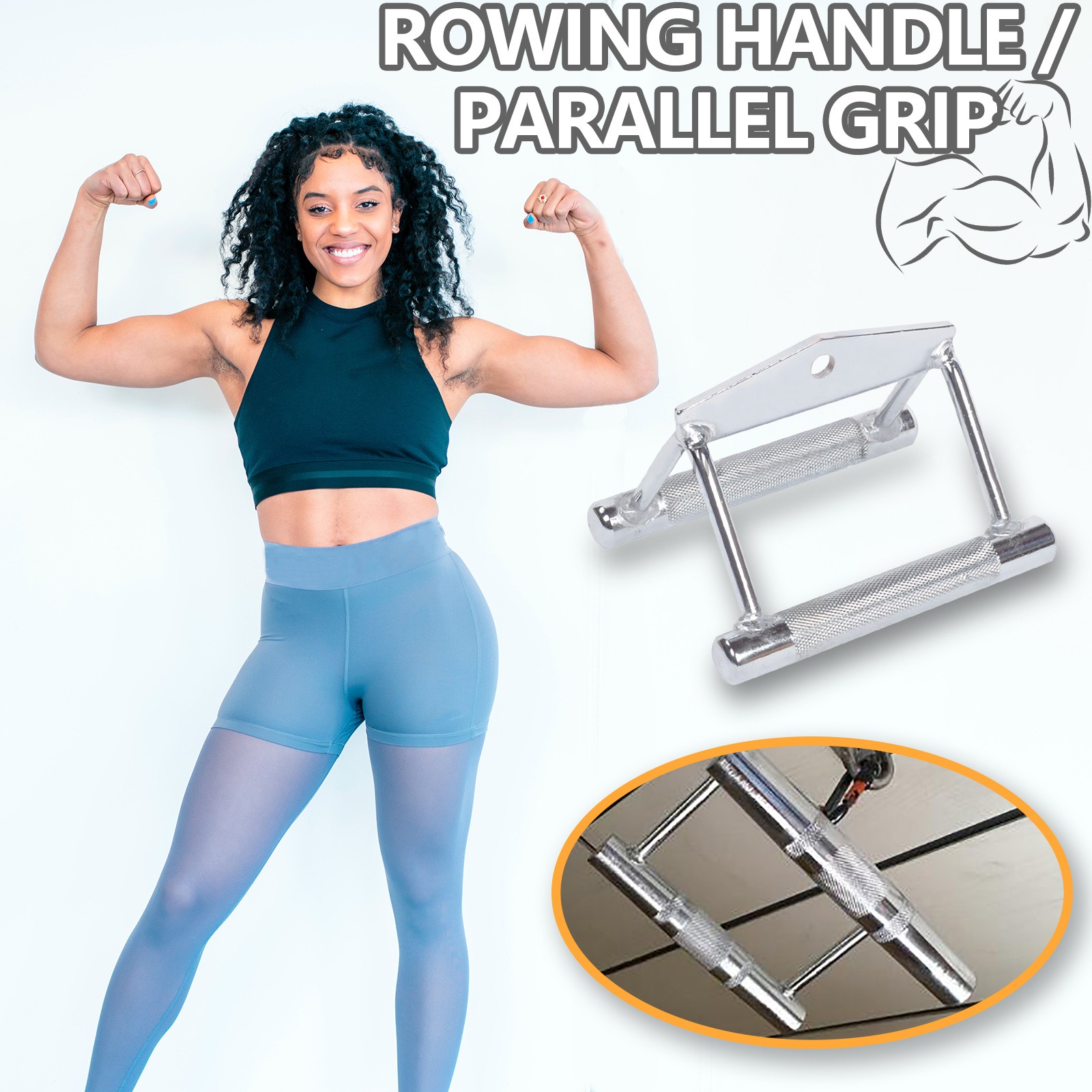 Women'S Exercise Accessories - Parallel Grip Rowing Handle Fitness Equipment