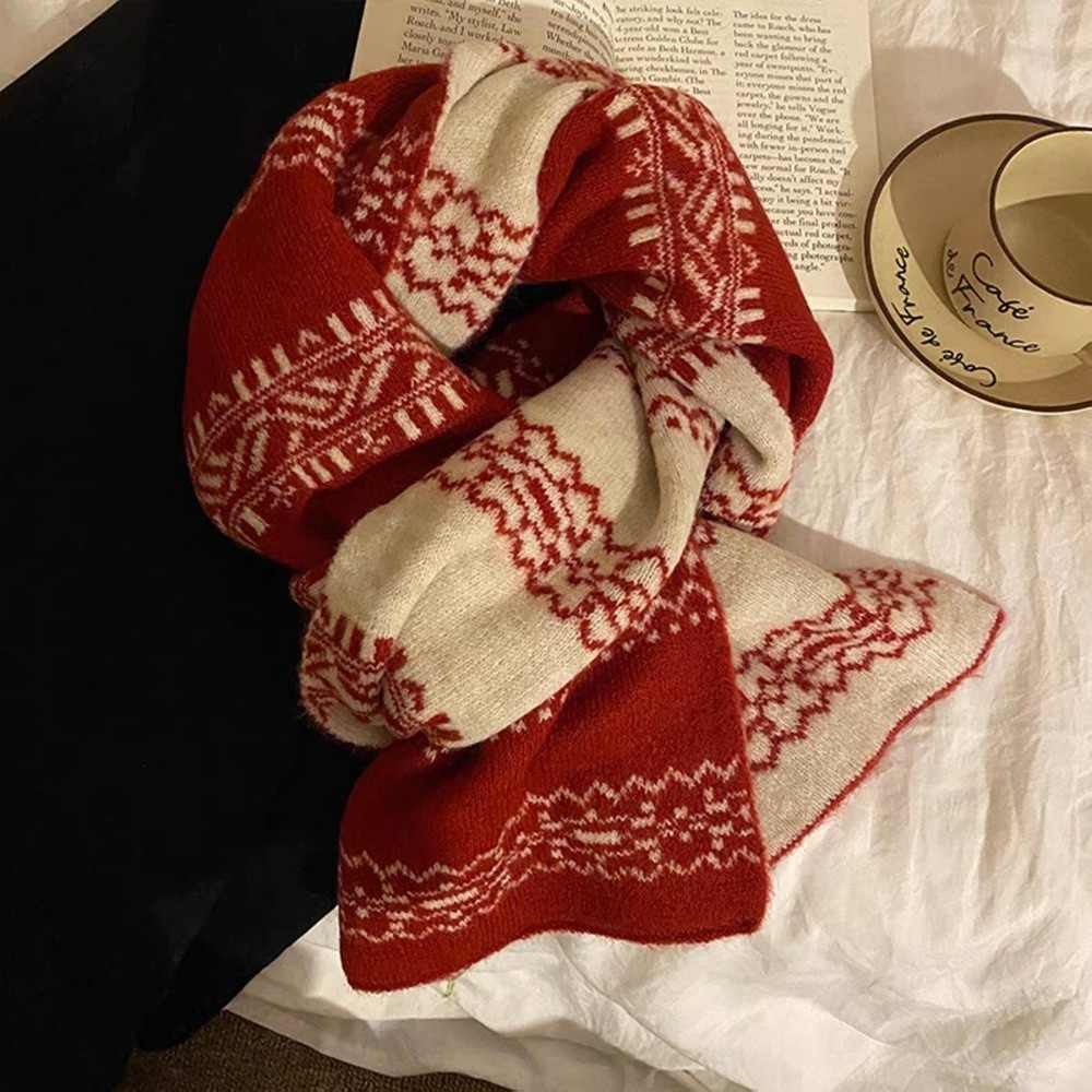 Knitted Fabric Christmas Scarf - Women'S Korean Accessories 评论和价格