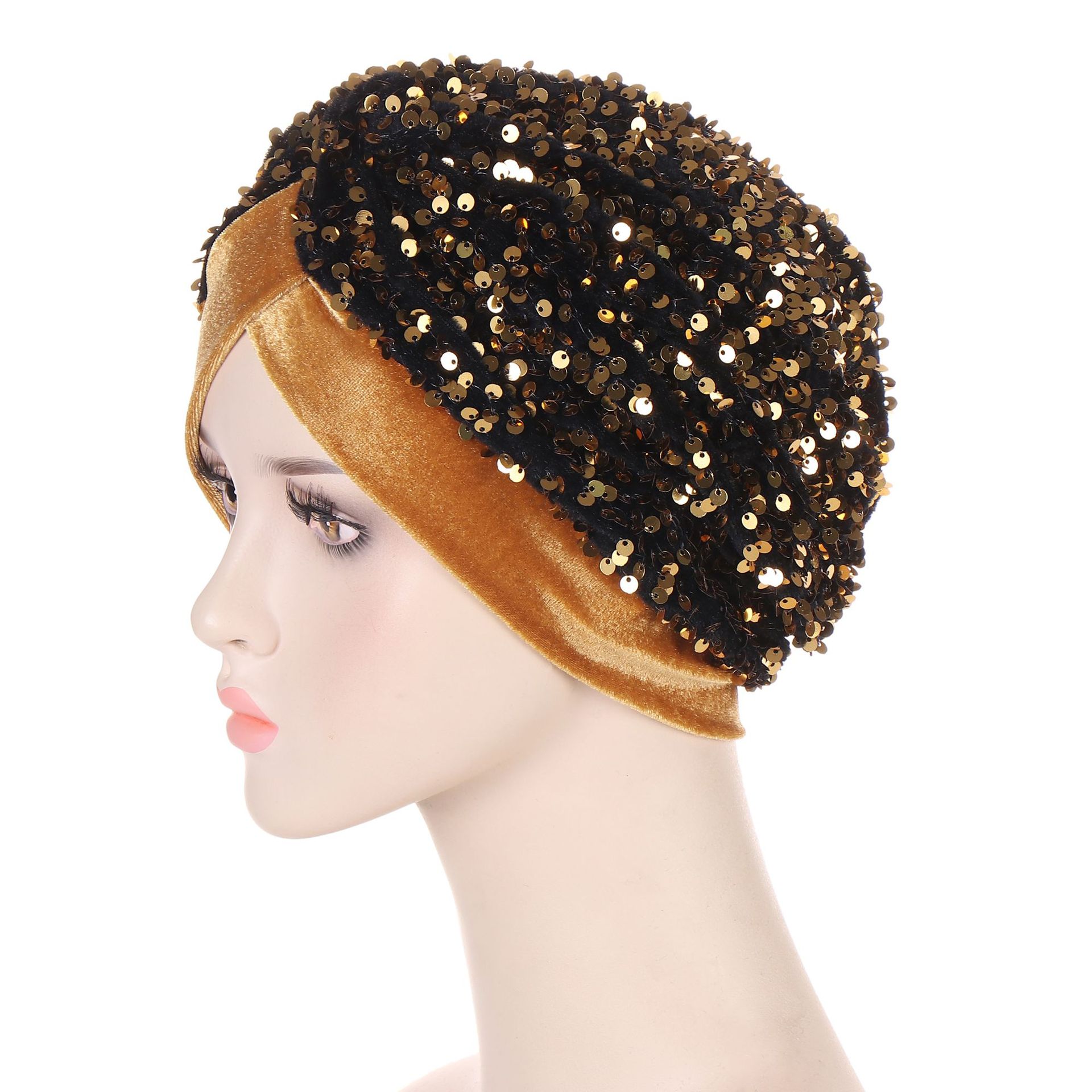 Glitter Sequins Velvet Turban  - Women Accessories India 评论和价格
