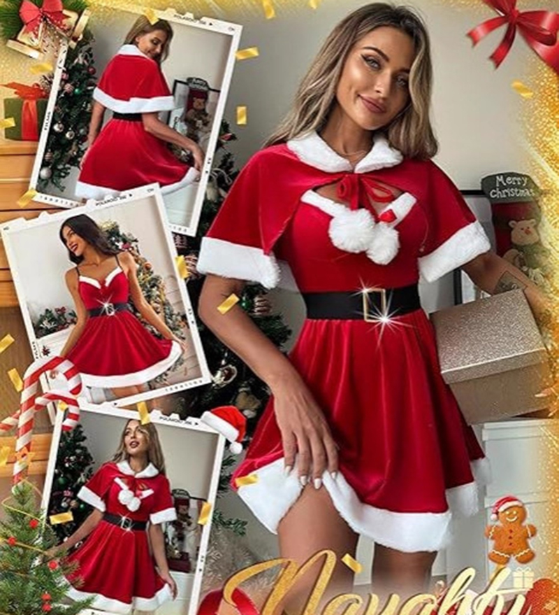 Santa Claus Costume Christmas  - Women'S Vacation Accessories 评论和价格