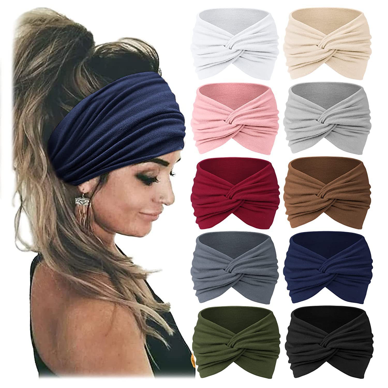 Women's Wide Elastic Headband, - Women'S Exercise Accessories 评论和价格