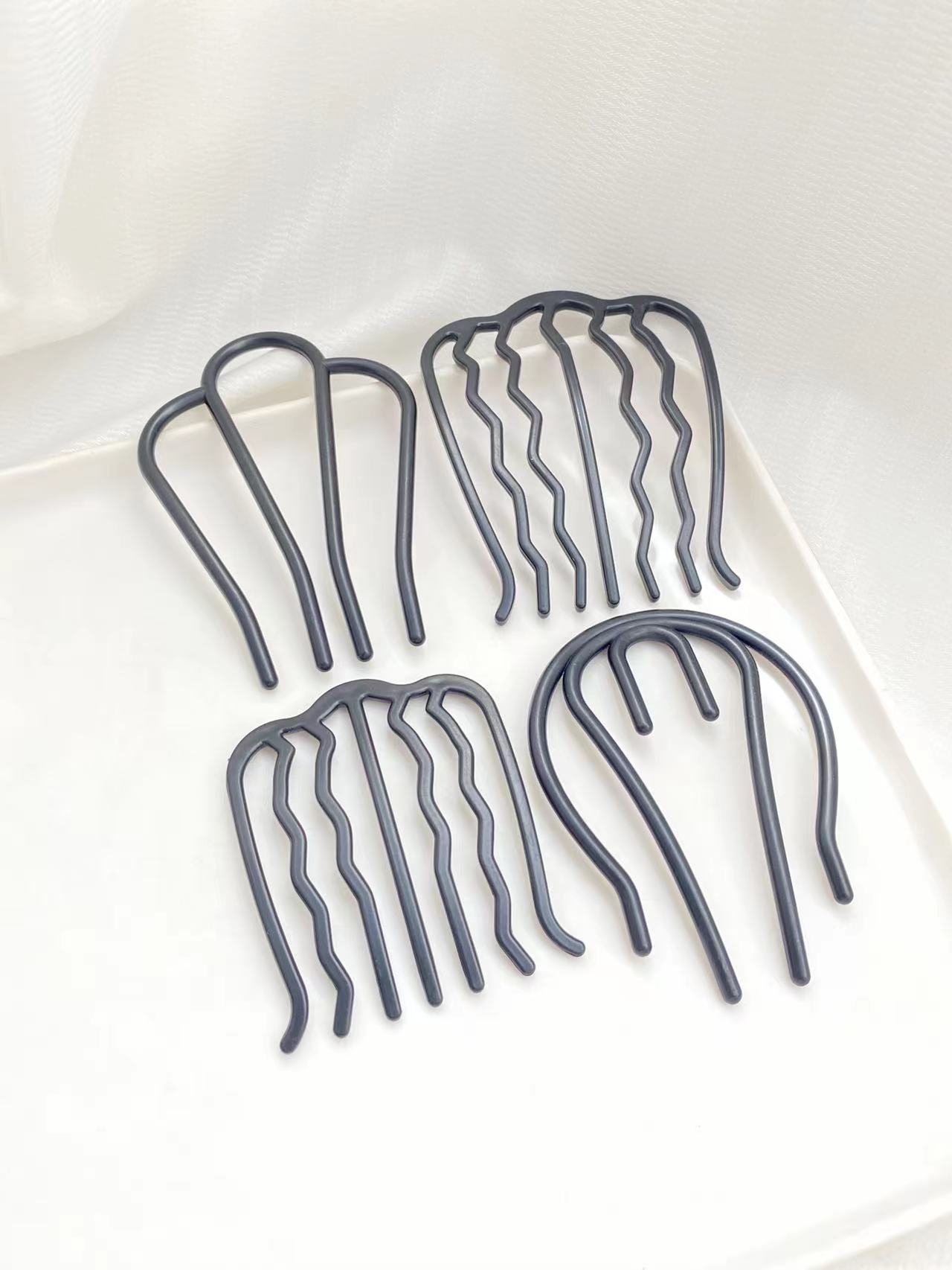 4pcs Black Hair Combs with Dif - Women'S Accessories Designer 评论和价格