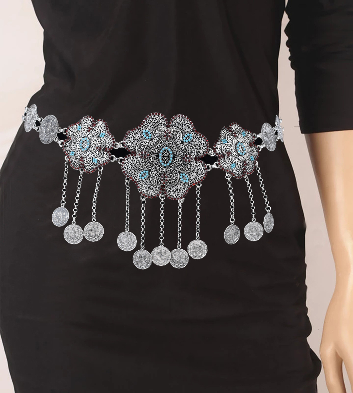 Hollow Out Flower Coins Chain  - Women Accessories India 评论和价格