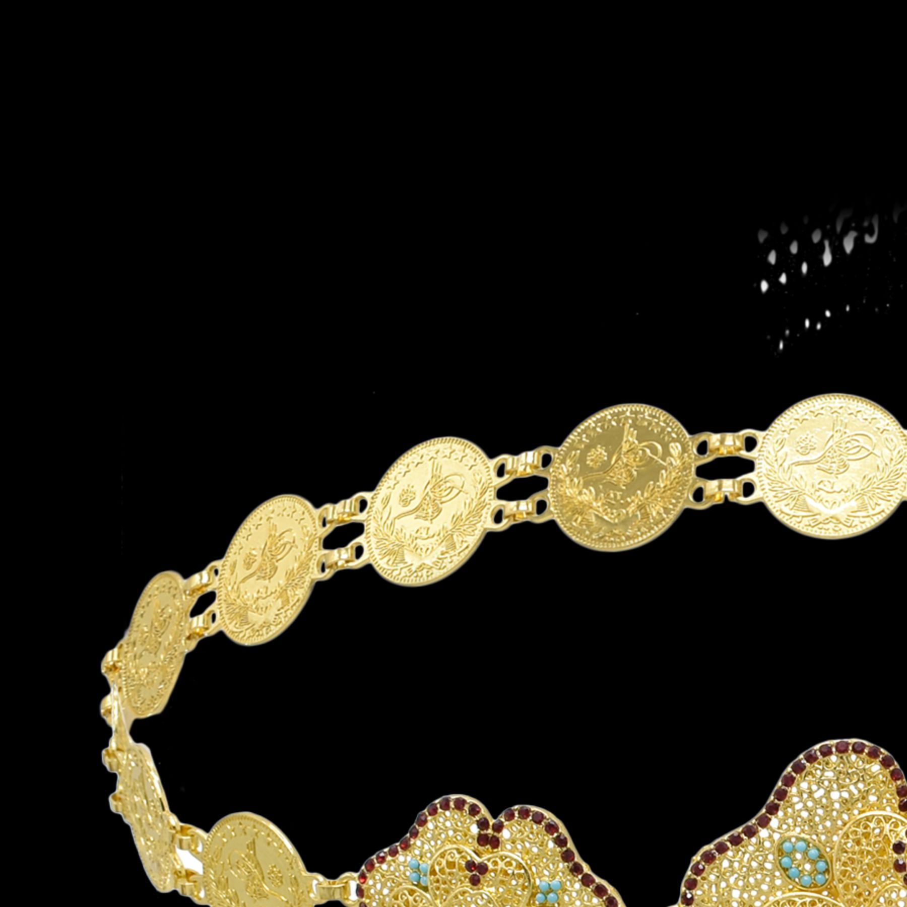 Hollow Out Flower Coins Chain  - Women Accessories India 评论和价格