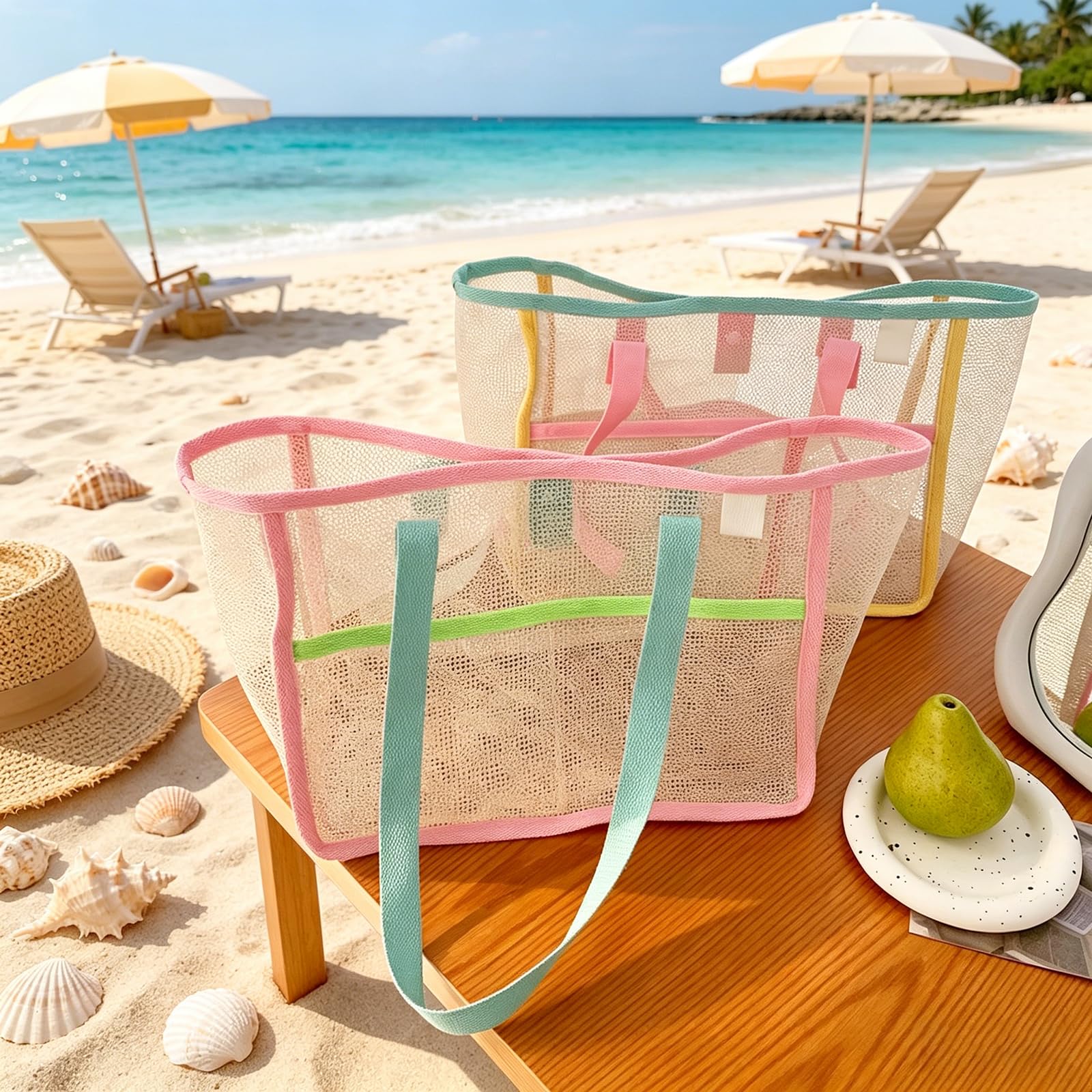 Beach Bags for Women Colorful  - Women Accessories Pack 评论和价格