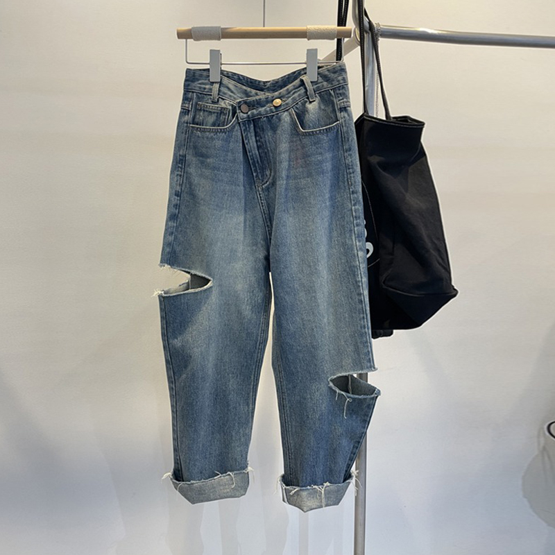 Summer Women Ripped Jeans High - Women'S Jeans Accessories 评论和价格