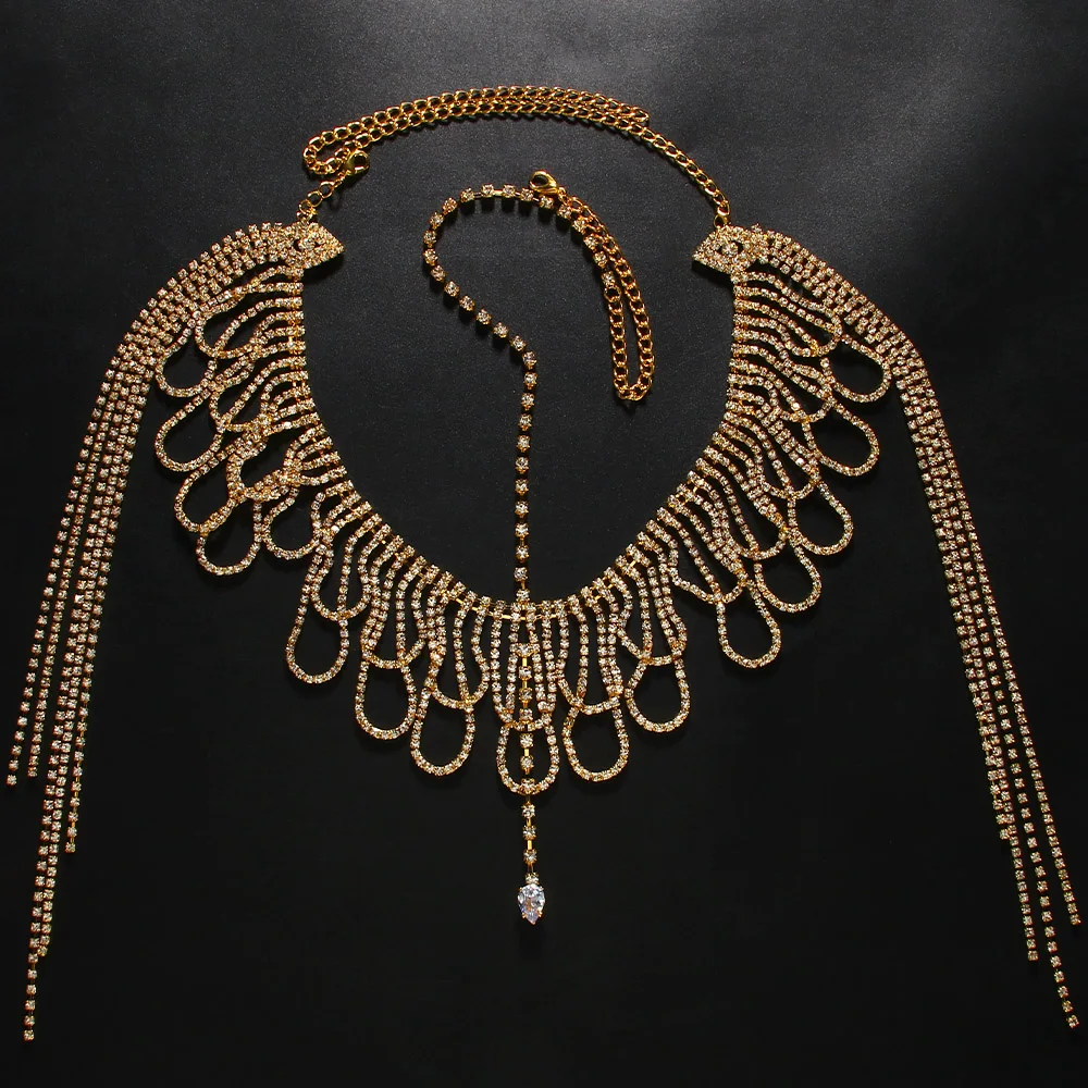 Multilayer Rhinestone Fringe H - Women Accessories India 评论和价格