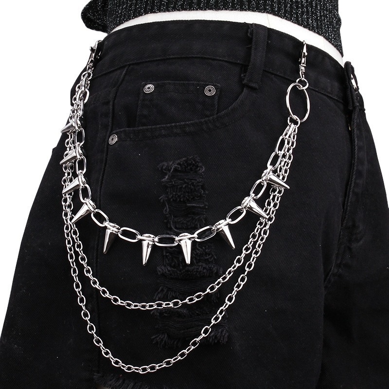 Hip Hop Punk Rock Metal Pants  - Women'S Jeans Accessories 评论和价格