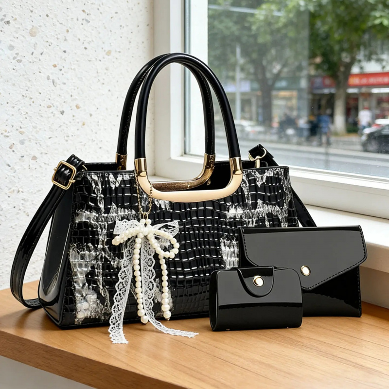Women's Handbag Set, Crocodile - Women Accessories Set 评论和价格