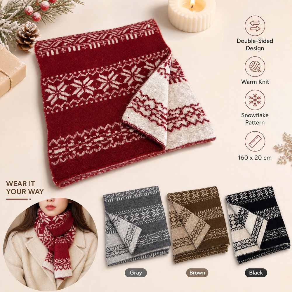 Knitted Fabric Christmas Scarf - Women'S Korean Accessories 评论和价格