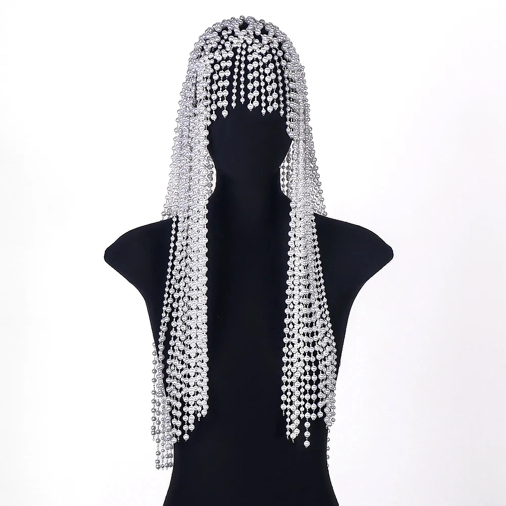 Fashion Pearl Tassel Headpiece - Women Accessories India 评论和价格