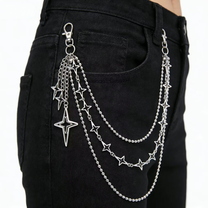 Women Punk Hip Hop Multilayer  - Women'S Jeans Accessories 评论和价格