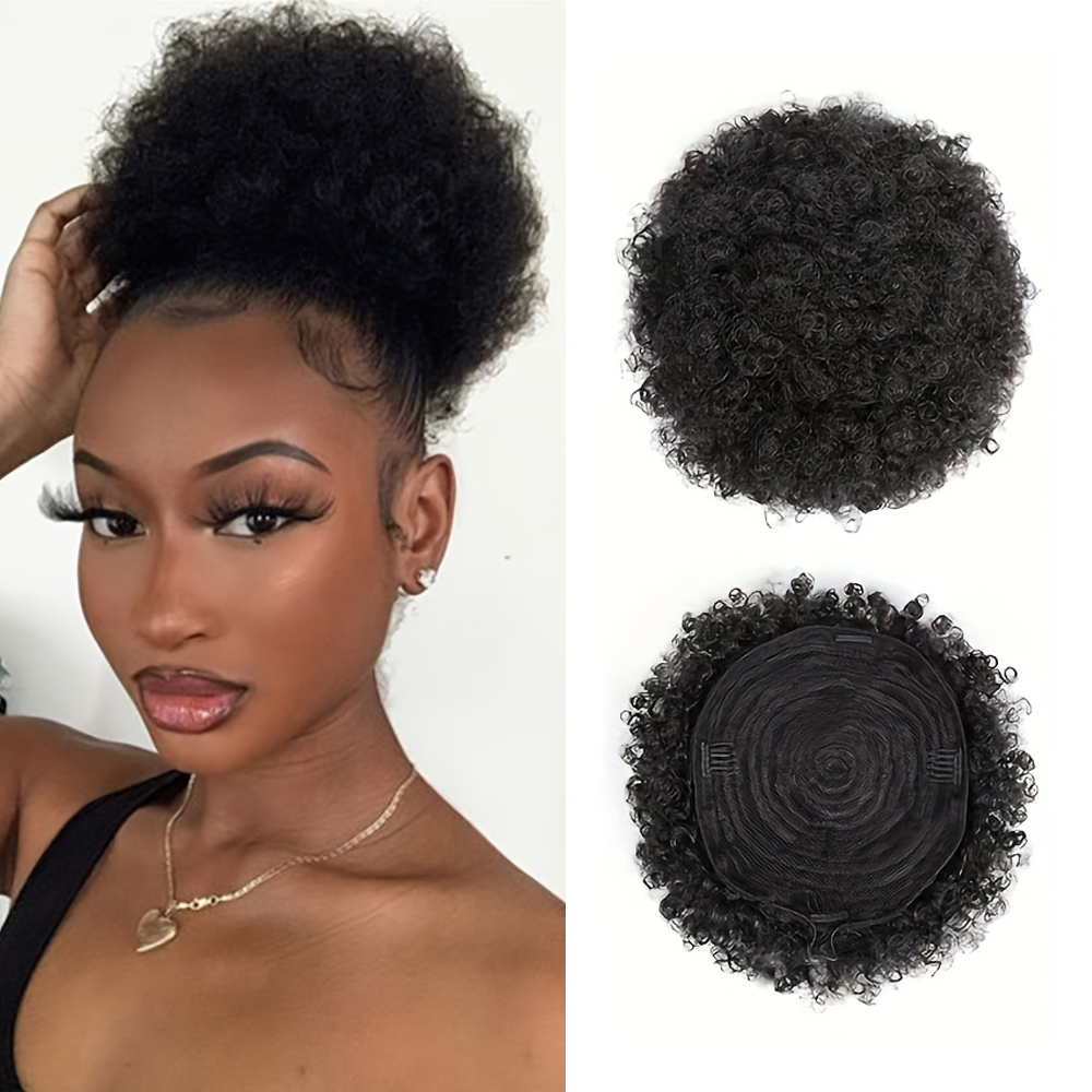 Afro Kinky Puffs 100% Human Ha - Women Accessories India 评论和价格