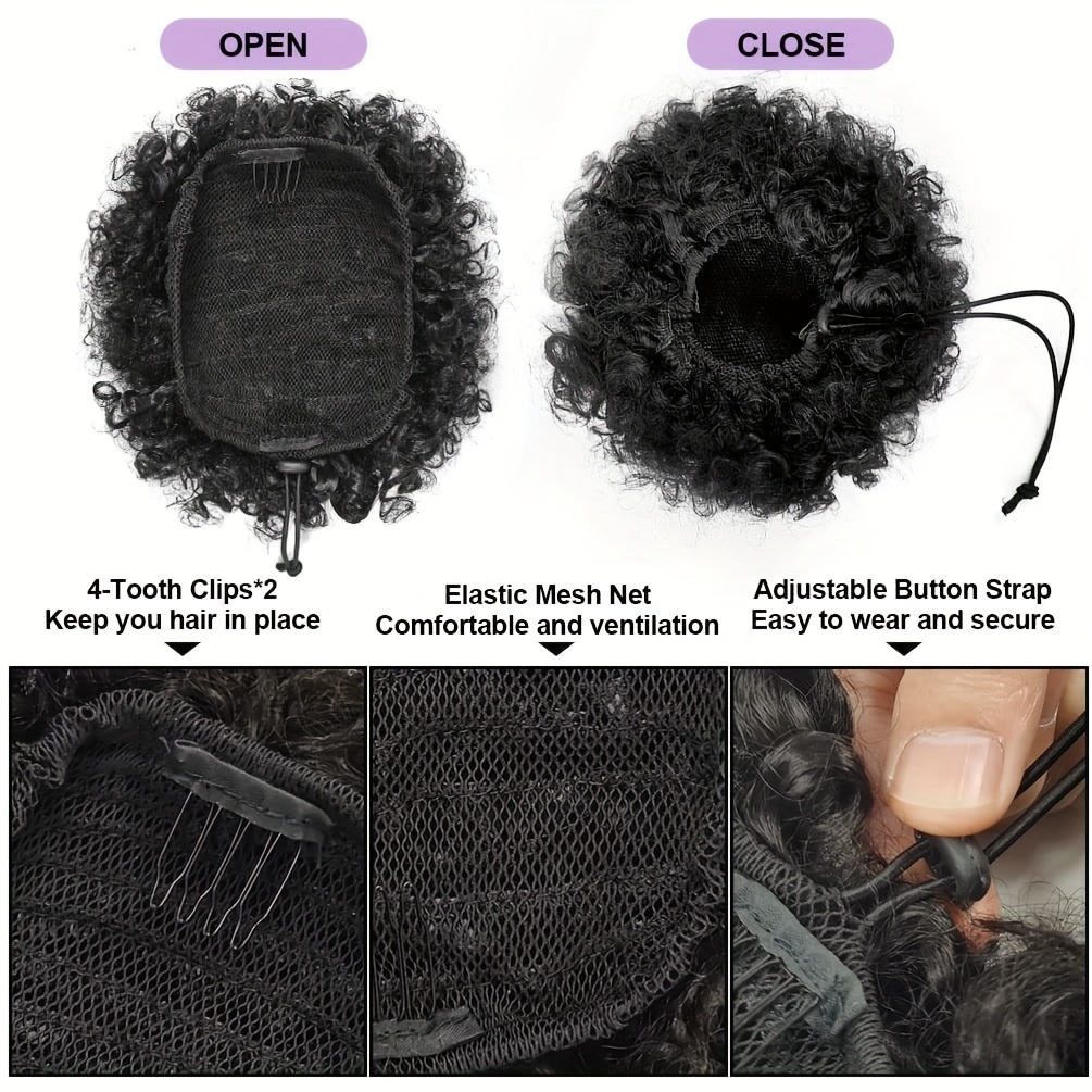 Afro Kinky Puffs 100% Human Ha - Women Accessories India 评论和价格